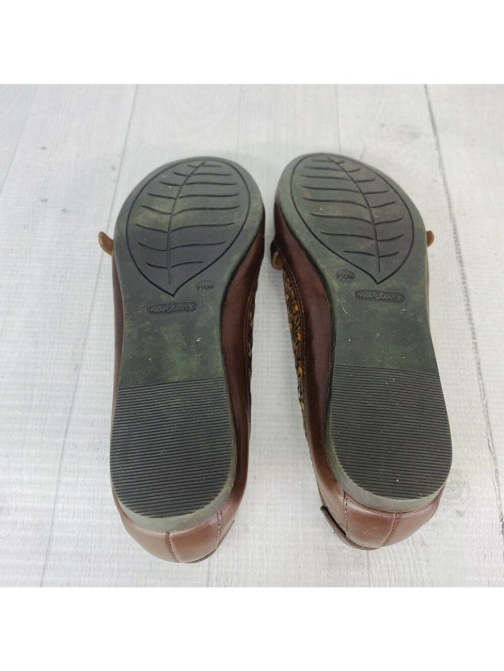 Nurture JILL Brown Woven Leather Closed Toe Buckle Mary Jane Flat Shoes Sz 7.5 M - Picture 8 of 14